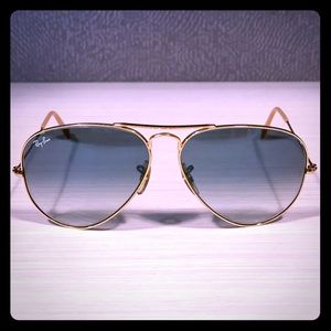 Ray Ban blue gradient aviator sunglasses